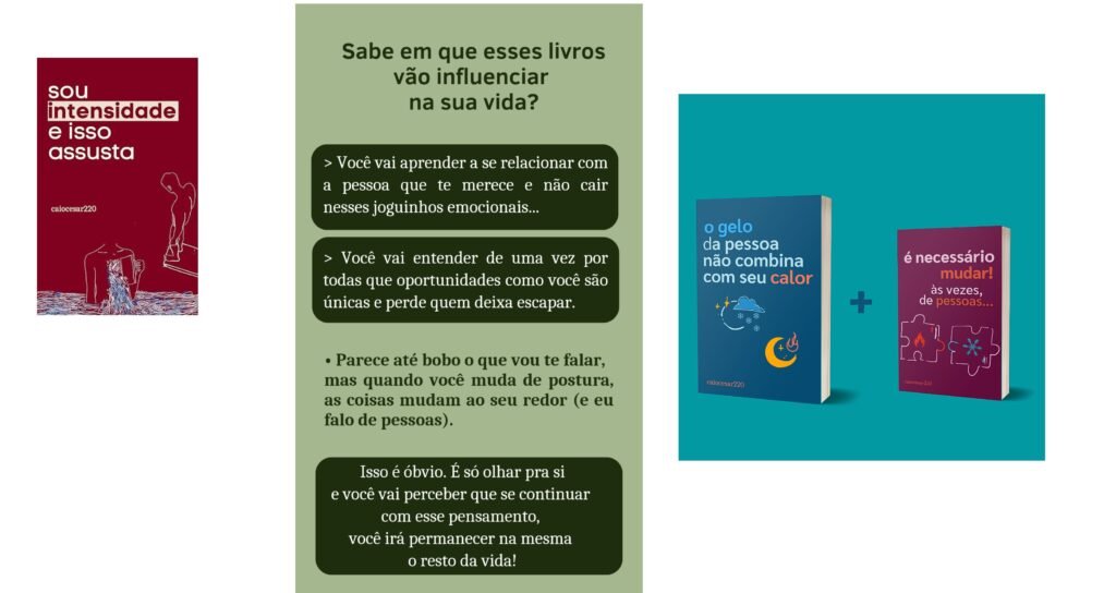 Caiocesar220 os melhores Livros: Gelo não combina - Sou Intensidade e Isso me assusta Qual o Melhor Curso